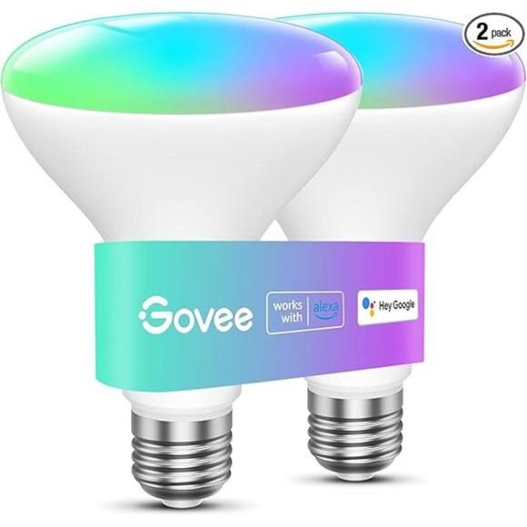Govee Smart Light Bulbs, 1200 Lumens Dimmable BR30 Bulbs, RGBWW Color Changing - Picture 7 of 7